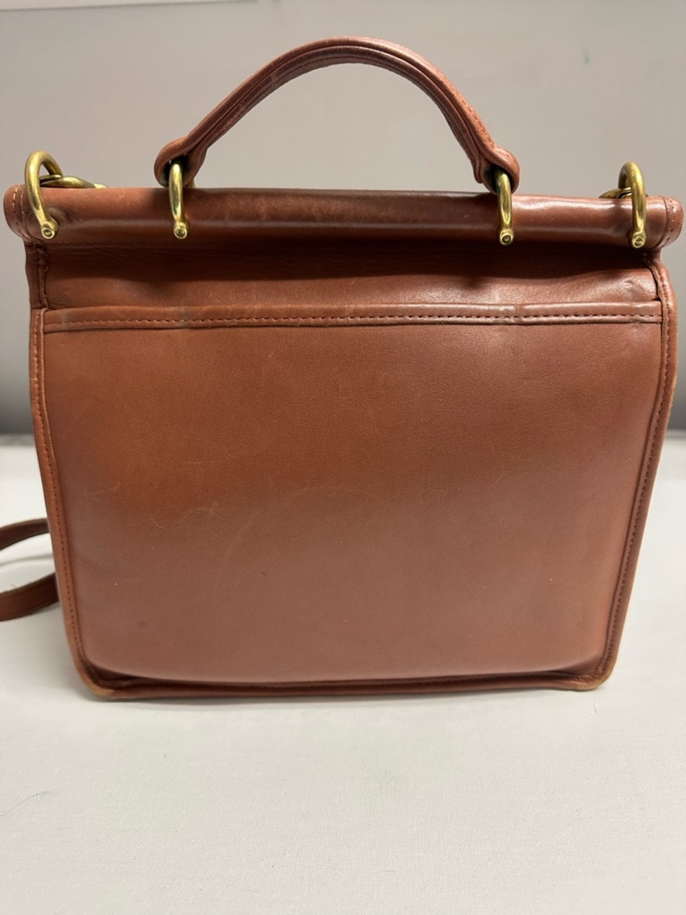 Vintage Coach Leather Willis Satchel in Cognac Brown 9927 - Picture 6 of 16